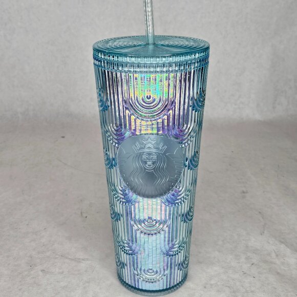 New Starbucks Iridescent Mermaid Tumbler with Straw - Picture 1 of 8